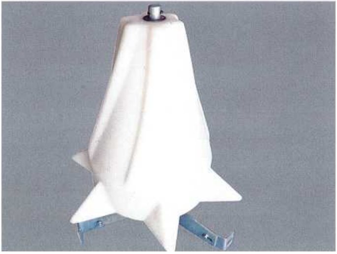 Anti-blocking cone component for a feed silo discharge area