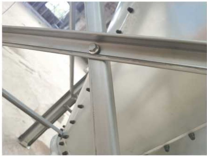 Diagonal support brace detail on a feed silo